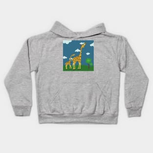 Mama Giraffe and Baby Kids Hoodie